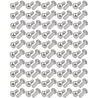 sourcing map 100Pcs Remache Sólido Tono Plata M4 X 10mm Aluminio Mitad Cabeza Redonda Sujetador